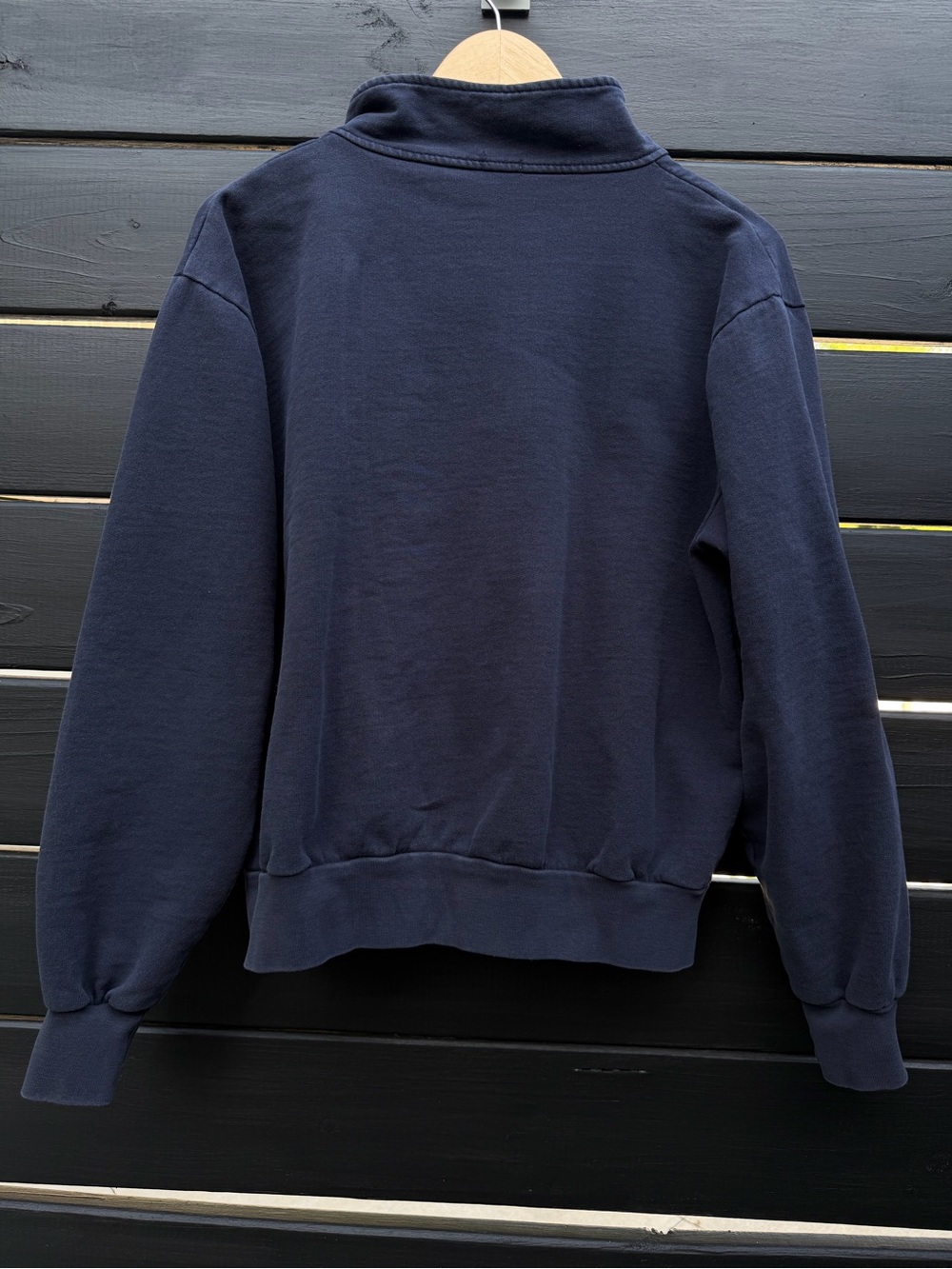 Women's Navy Half-Zip Sweatshirt with Flag Embroidery- Coastal Patriotic USA Med - Picture 2 of 7